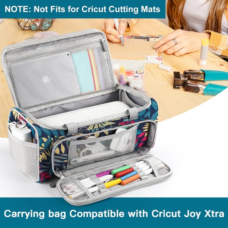 LEFORZ Carrying Case Compatible with Cricut Joy Xtra Smart Cutting Machine(13.7''L x 6.2''W x 5.9''H),Protable Storage Bag with Shoulder Strap Compatible with Cricut Joy Xtra Accessories,Cricut Tools,Print - Image 2